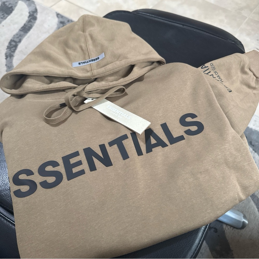 Brand New Essentials Tan Hoodie for Men